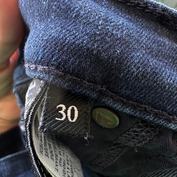 7 For All Mankind Jeans 30 High Waist Ankle Skinny Dark Wash Raw Hem Stretch - Picture 9 of 10